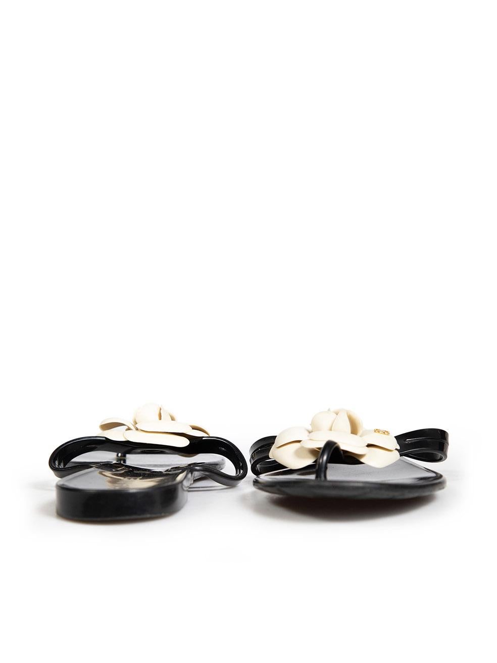 Chanel Black Camellia Sandals Size IT 40 In Good Condition In London, GB
