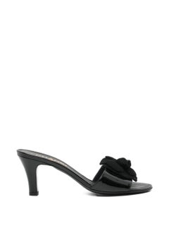 Sandali con cinturino a scivolo Chanel Black Camellia