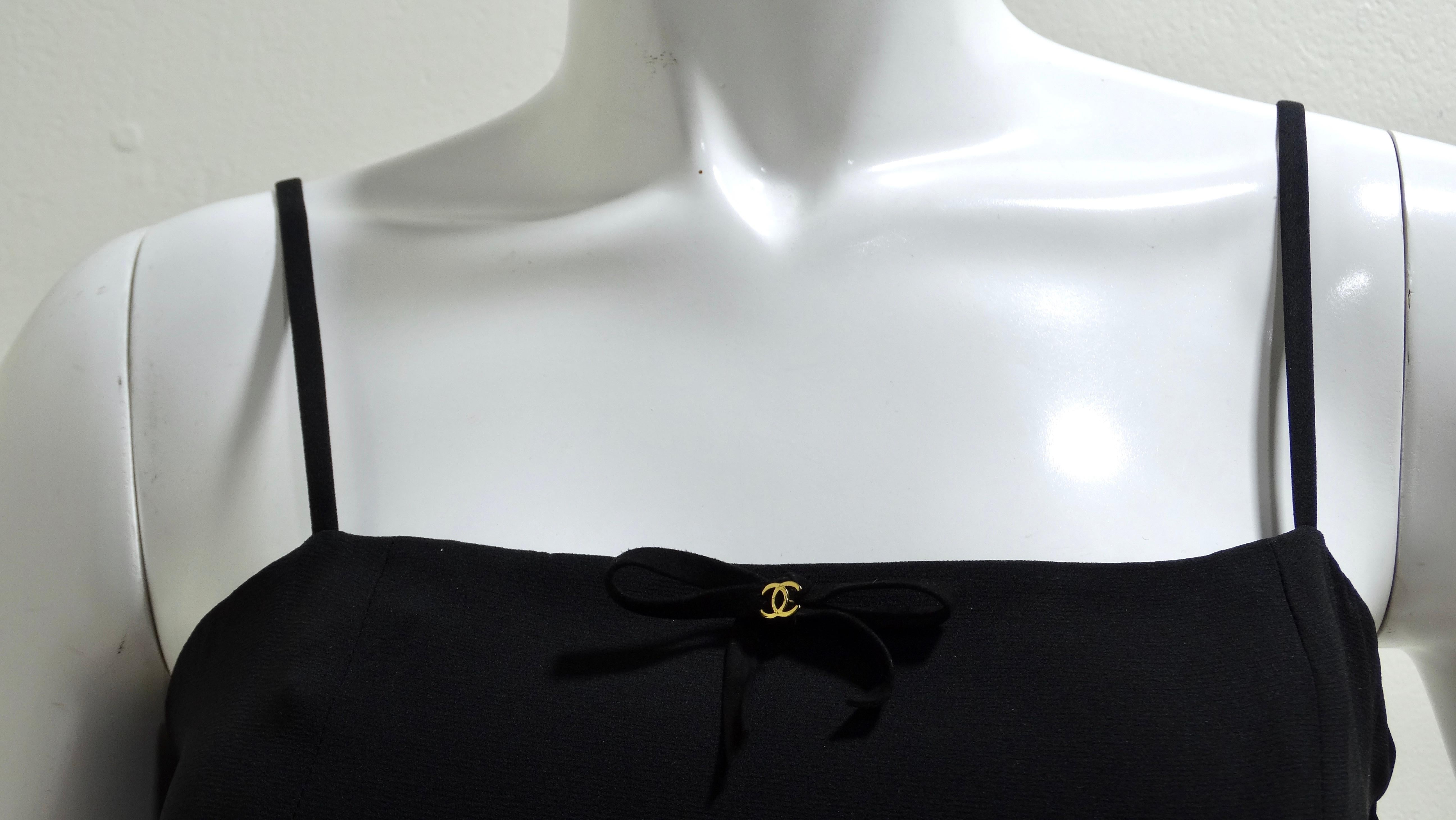 Chanel Black Cami Crop-Top For Sale 1