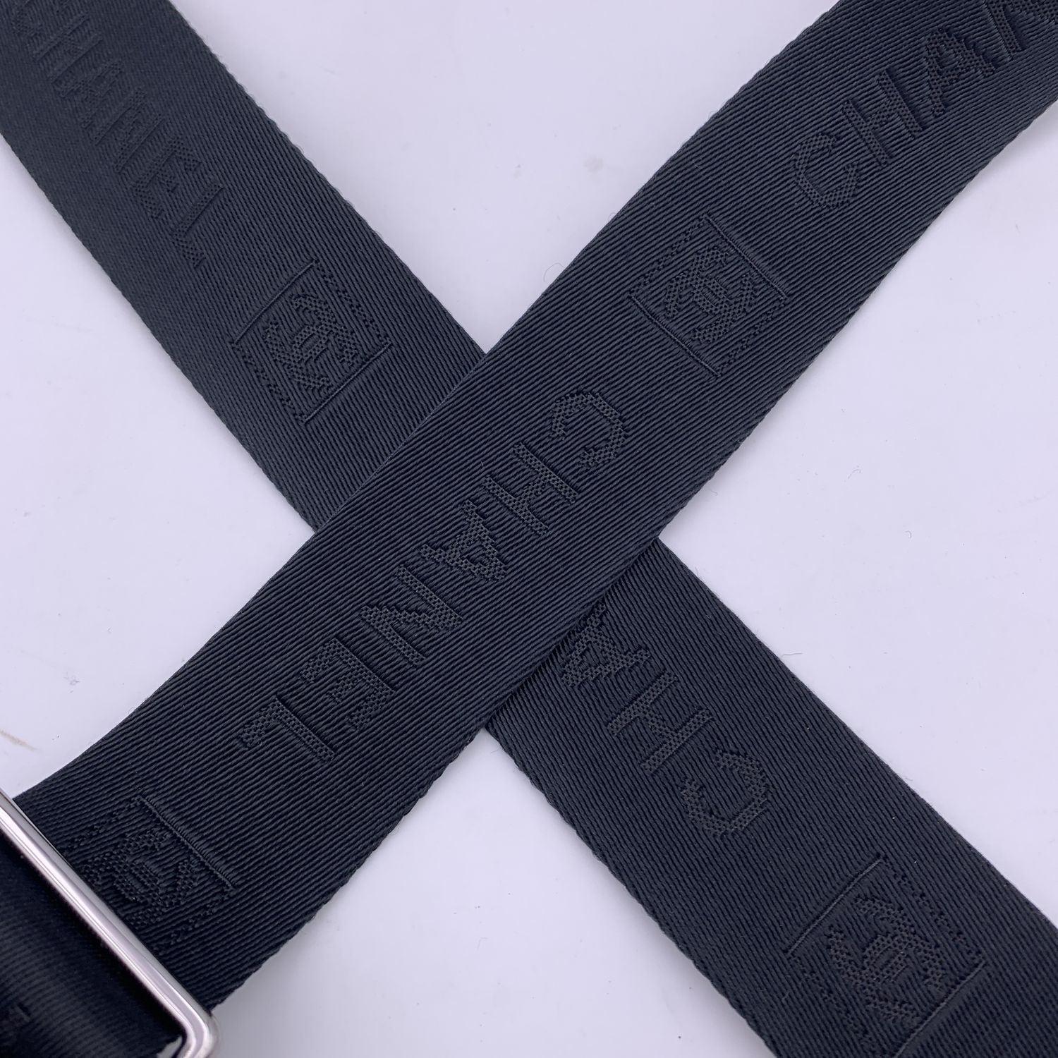 Women's Chanel Black Canvas Adjustable Shoulder Strap