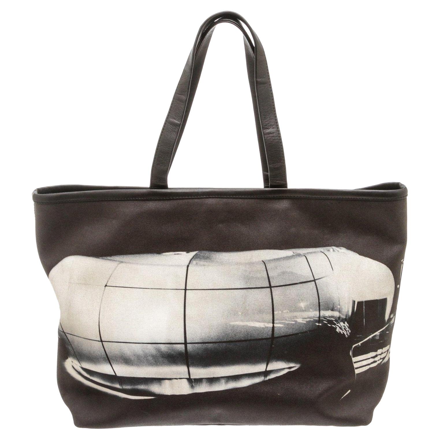 Chanel Black Canvas Karl Lagerfeld Le Mobile Art Tote Bag For Sale
