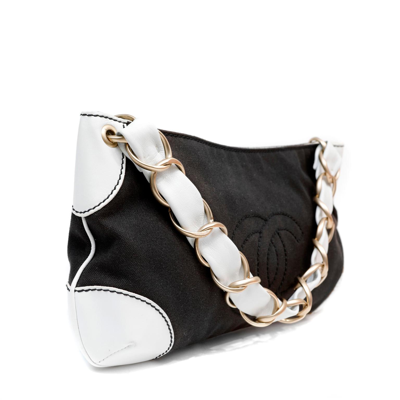 chanel canvas sling bag