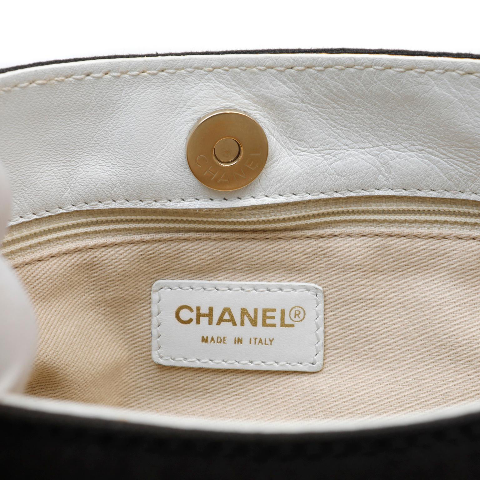 Chanel Black Canvas Olsen Shoulder Bag For Sale 1