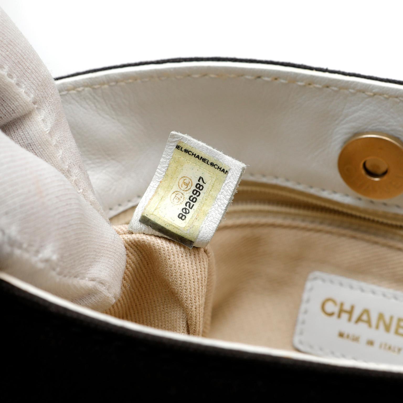 Chanel Black Canvas Olsen Shoulder Bag For Sale 2