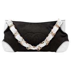 Used Chanel Black Canvas Olsen Shoulder Bag