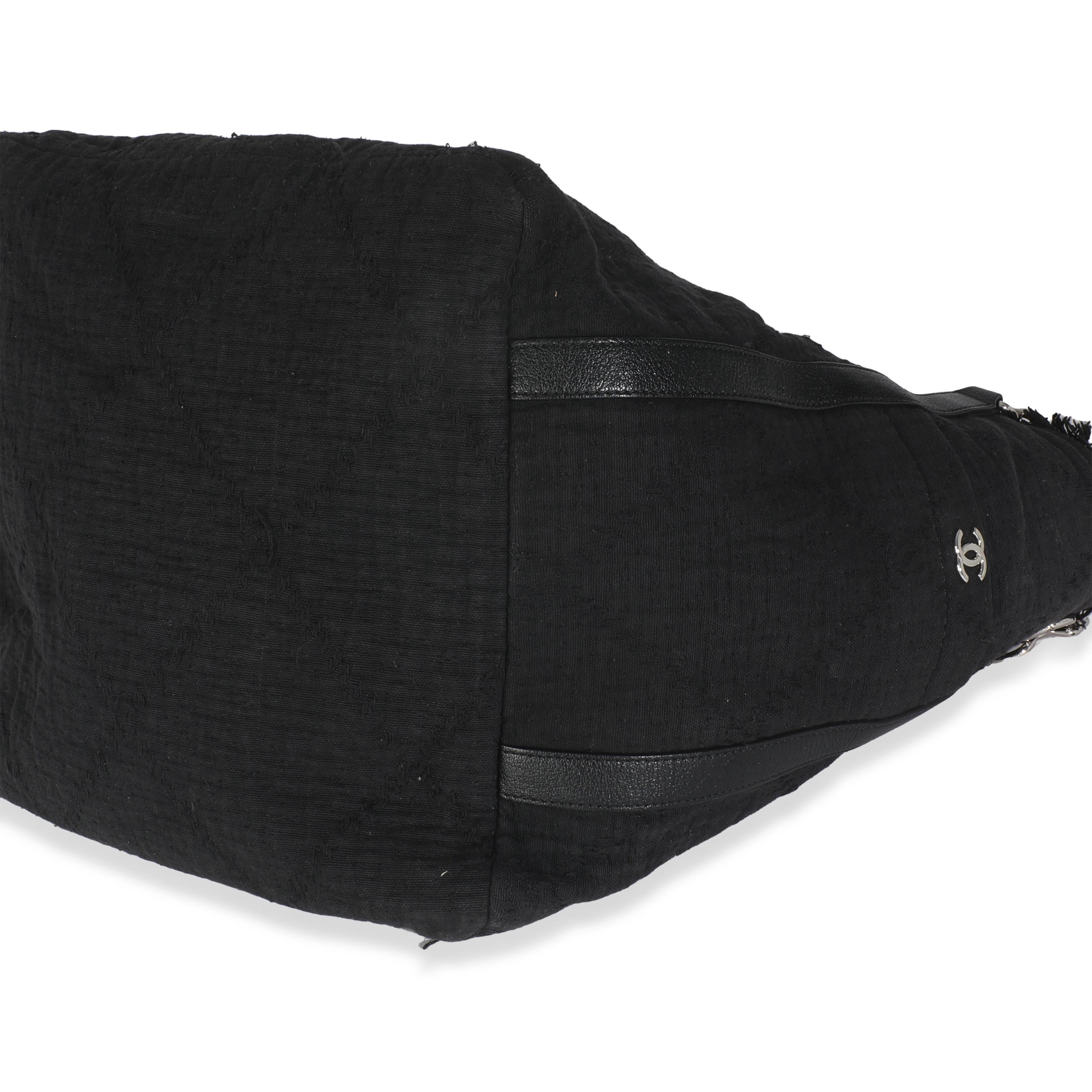 Chanel Black Canvas Small Double Face Deauville Tote For Sale 1
