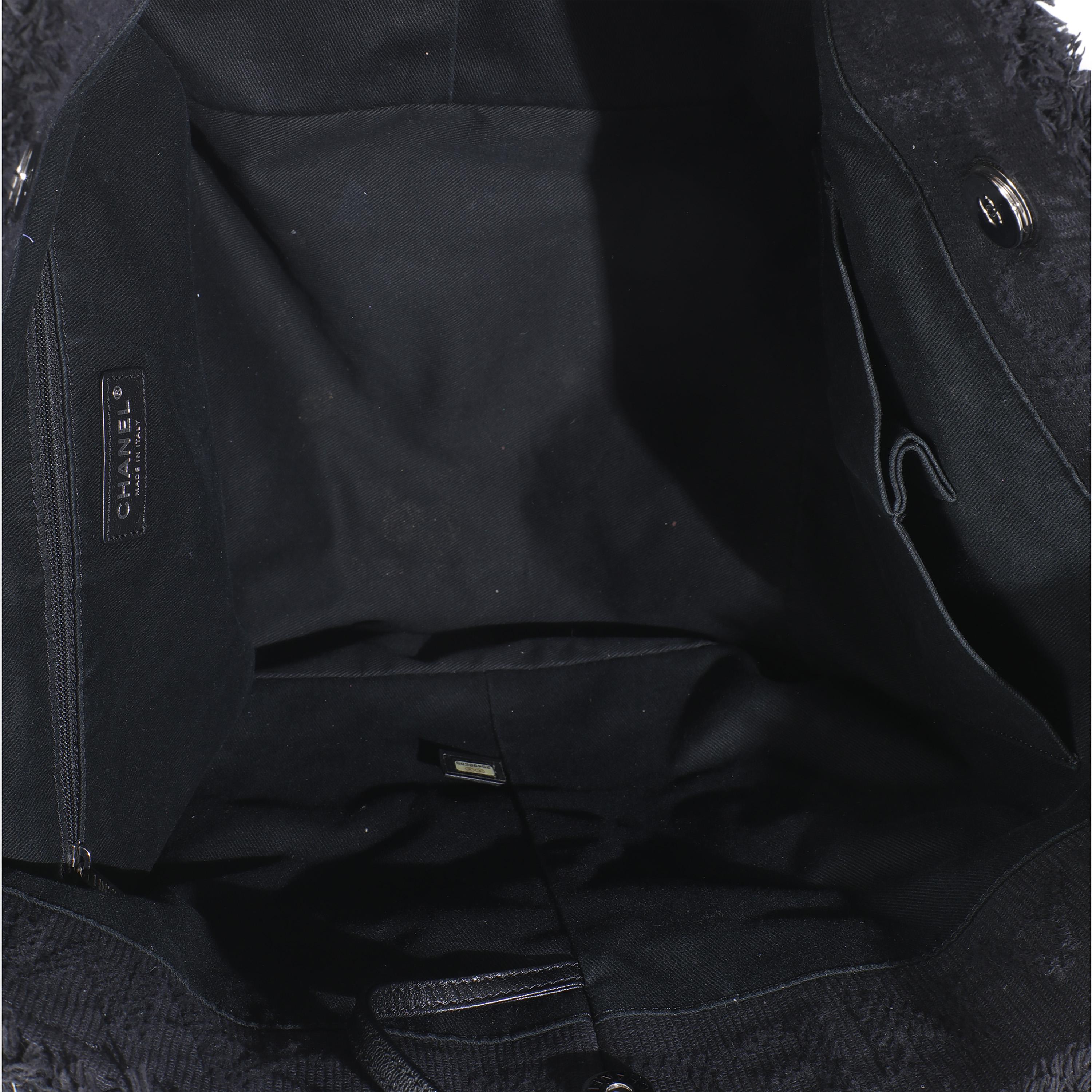 Chanel Black Canvas Small Double Face Deauville Tote For Sale 2