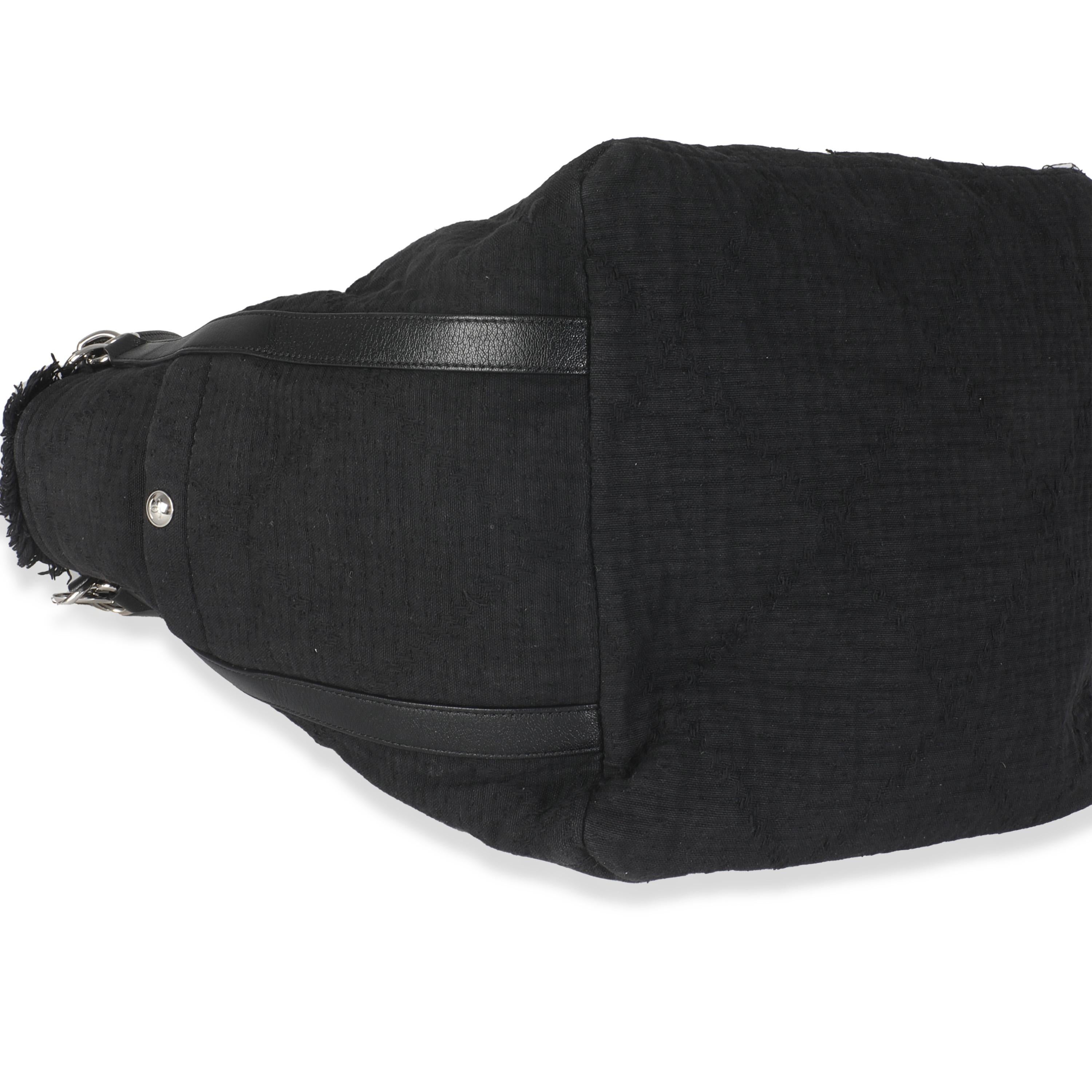 Chanel Black Canvas Small Double Face Deauville Tote For Sale 3