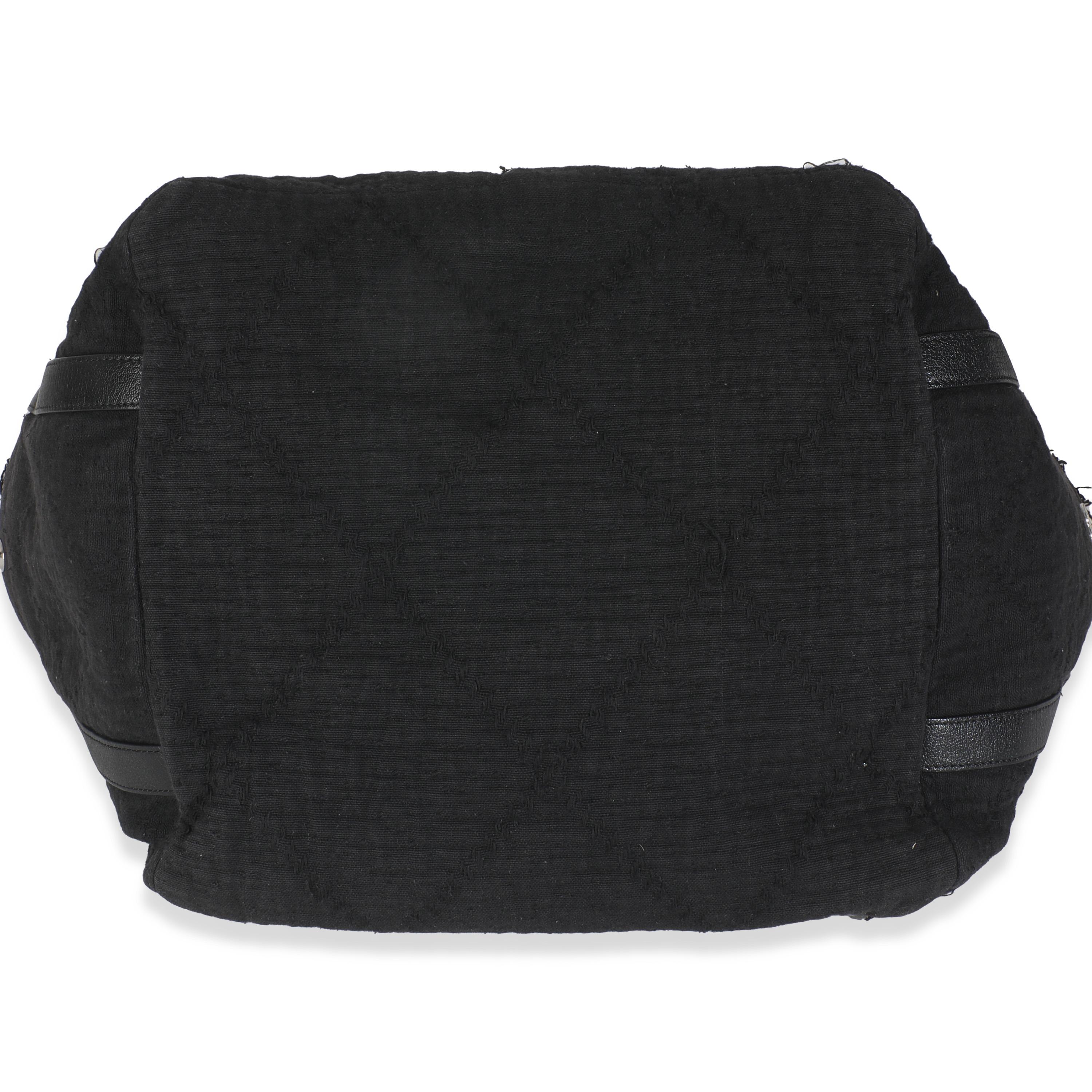 Chanel Black Canvas Small Double Face Deauville Tote For Sale 4