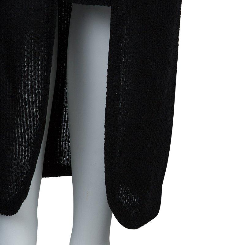 Chanel Black Cap Sleeve Textured Cotton Maxi Dress S In Good Condition In Dubai, Al Qouz 2