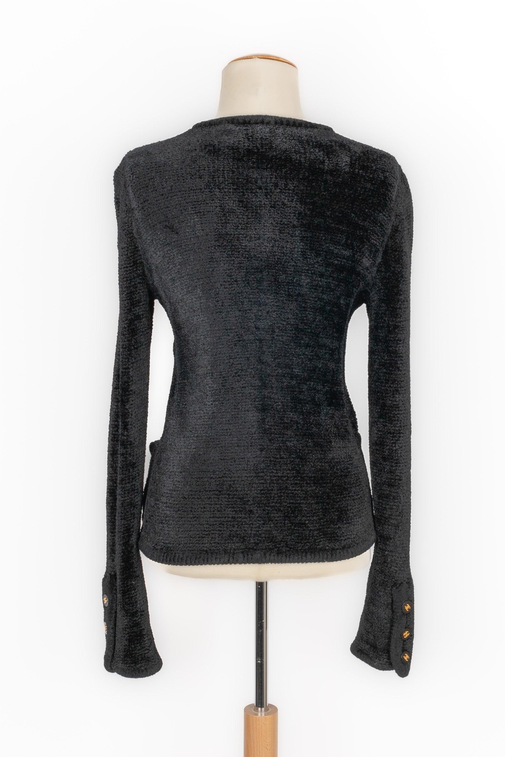 Chanel Black Cardigan Top In Excellent Condition In SAINT-OUEN-SUR-SEINE, FR