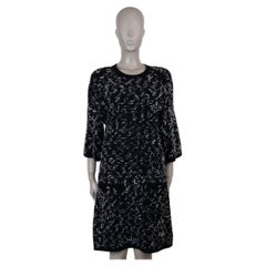 CHANEL black cashmere 15B FLUZZY KNIT Dress 38 S