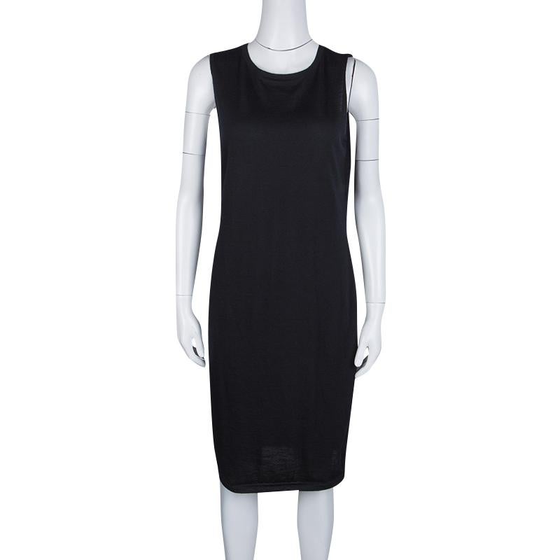 Chanel Black Cashmere 2 Piece Sleeveless Dress Set M In Good Condition In Dubai, Al Qouz 2