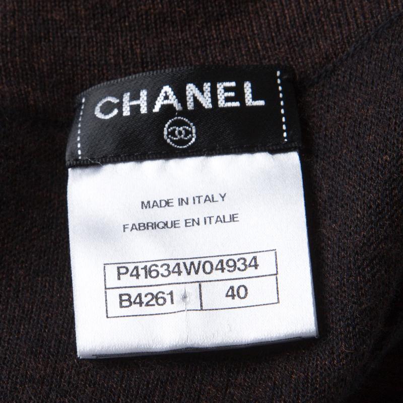 Women's Chanel Black Cashmere 2 Piece Sleeveless Dress Set M