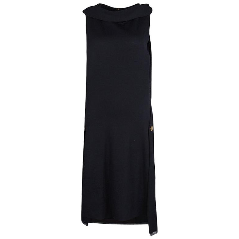 Chanel Black Cashmere 2 Piece Sleeveless Dress Set M