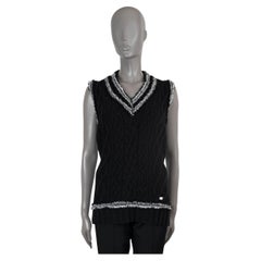 CHANEL 2005 05C TOKYO FRINGE TRIM CABLE Knit Pull 42 L
