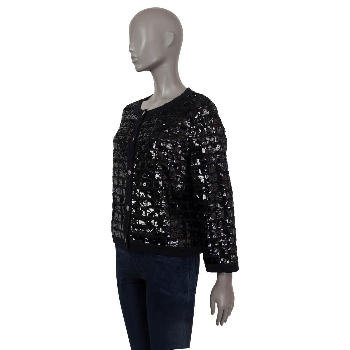 black sequin cardigan sweater