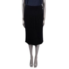 CHANEL black cashmere 2016 16B RIB-KNIT Skirt 40 M