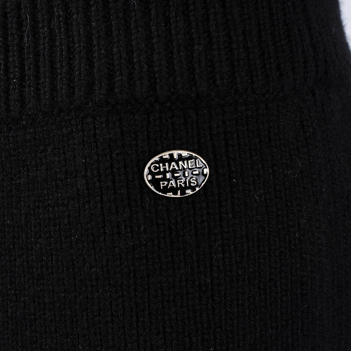 CHANEL noir cachemire 2016 16B RIB-KNIT Jupe 40 M en vente 2