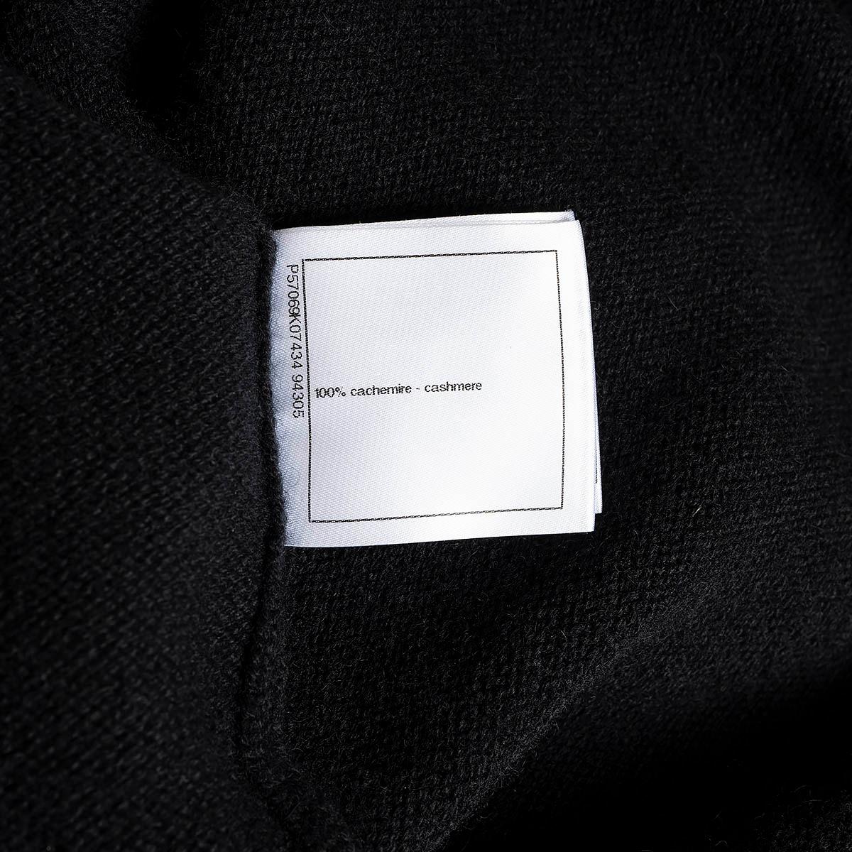 CHANEL black cashmere 2017 17A COSMOPOLITE CUT-OUT BOW Sweater 38 S 5