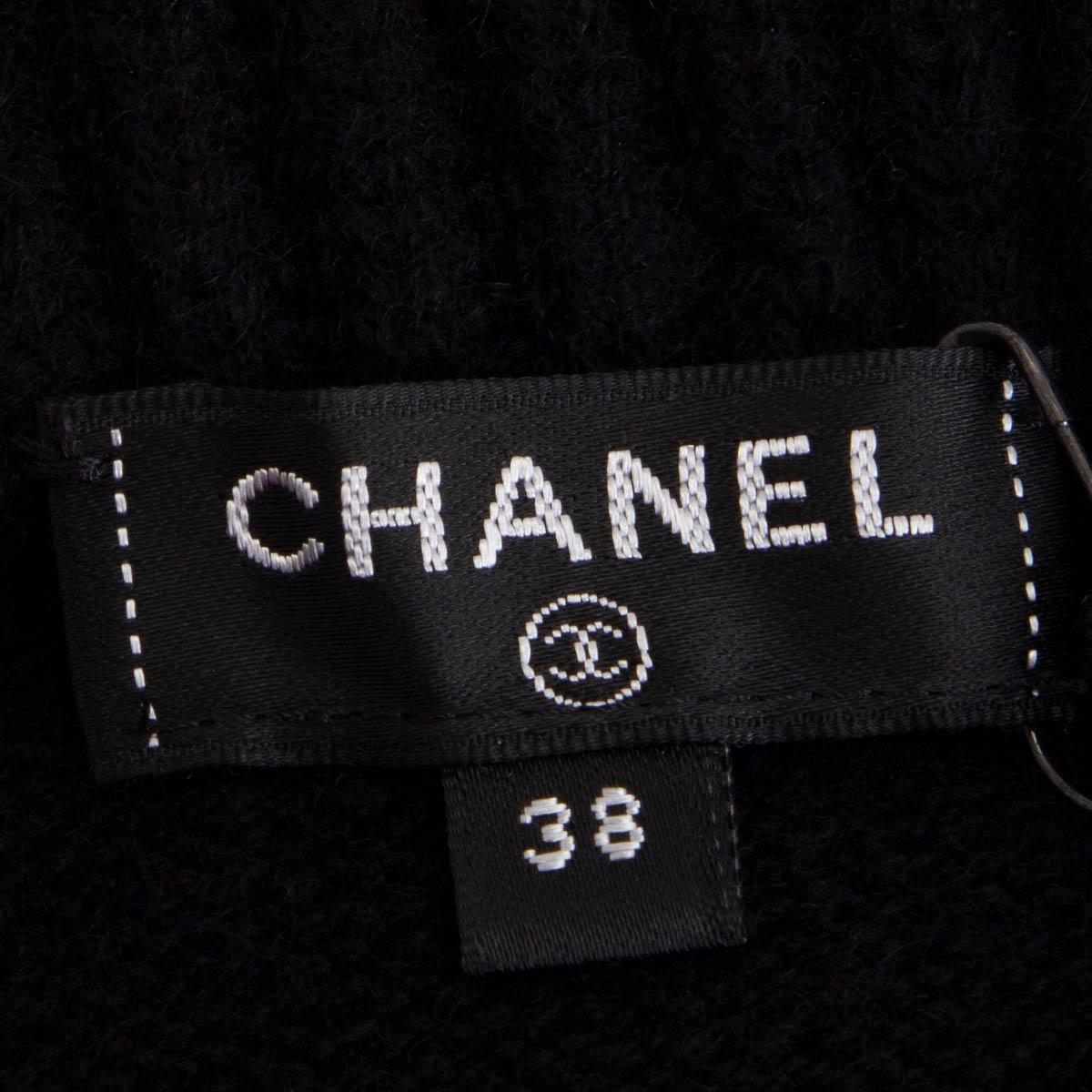 CHANEL noir cachemire 2020 20C CHAIN LONG SLEEVE MIDI KNIT Robe 38 S en vente 1