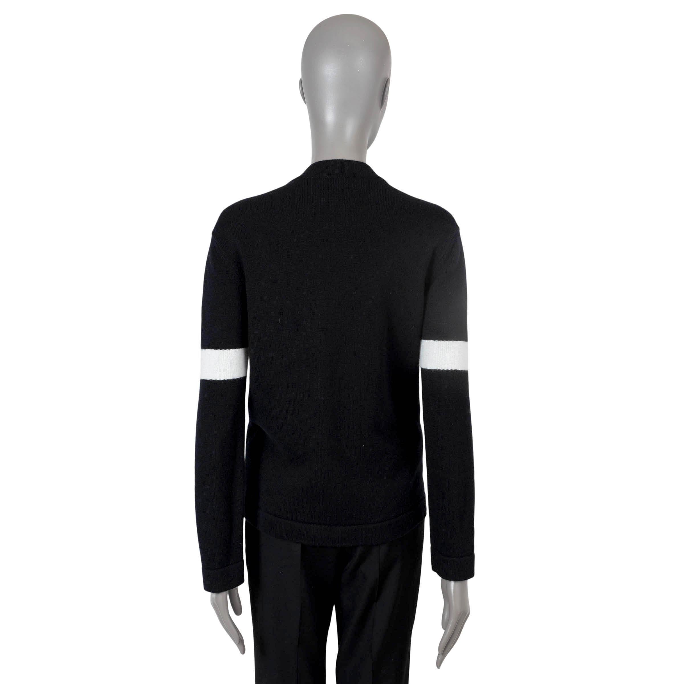 CHANEL cachemira negra 2020 20K STRIPED SLEEVE Cardigan Sweater 34 XXS Negro en venta