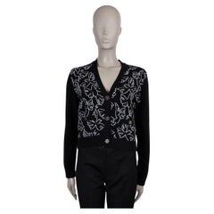 CHANEL black cashmere 22C DUBAI PEACE DOVE Cardigan Sweater 40 M