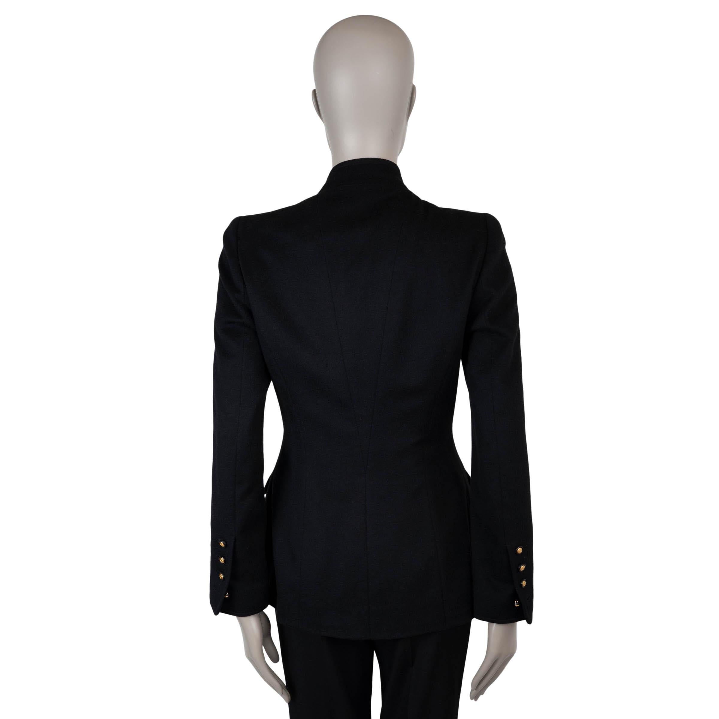 Noir CHANEL - Veste OFFICIER 96A FOUR POCKET en cachemire noir S en vente