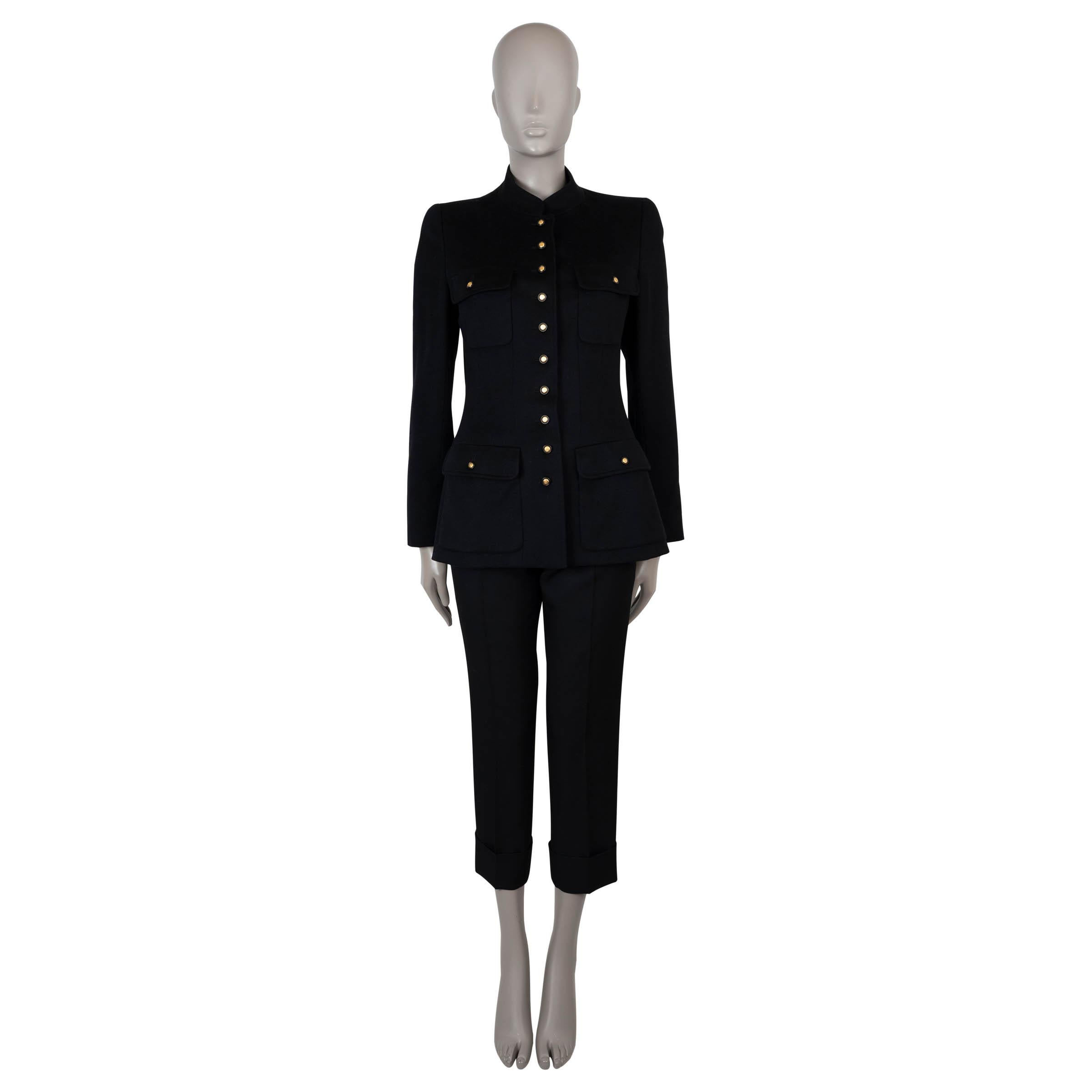 CHANEL - Veste OFFICIER 96A FOUR POCKET en cachemire noir S Pour femmes en vente