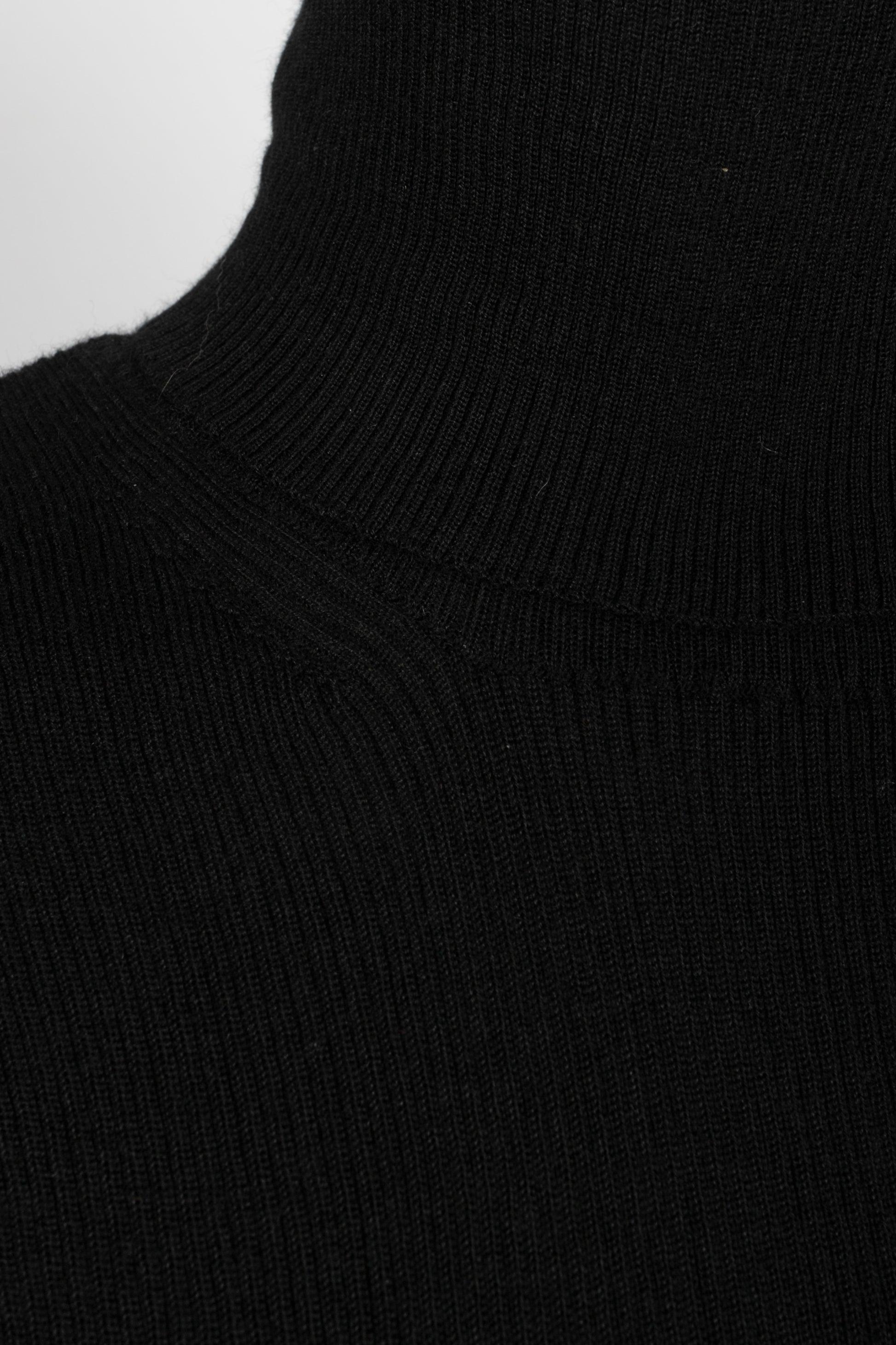 Chanel Black Cashmere and Wool Turtleneck Sweater 1