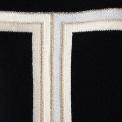 Chanel Black Cashmere Contrast Detail Boat Neck Sweater M