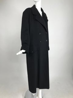 Chanel Black Cashmere Double Breasted Maxi Coat 1990s Unisex