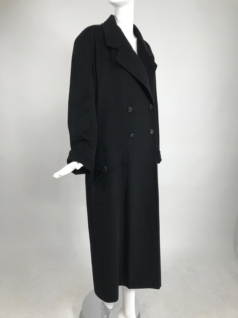 Chanel Black Cashmere Double Breasted Maxi Coat 1990s Unisex at 1stDibs