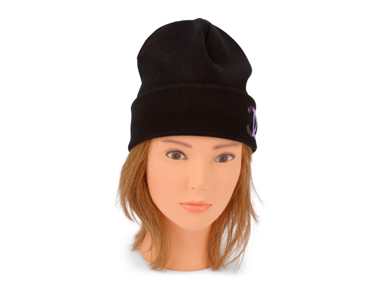 Chanel Black Cashmere Iridescent Logo Knit Hat Glove Scarf  display picture 2