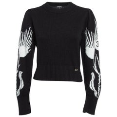 Chanel Black Cashmere Knit Puff Sleeve Sweater S Chanel Black Cashmere Knit Puff Sleeve Sweater S