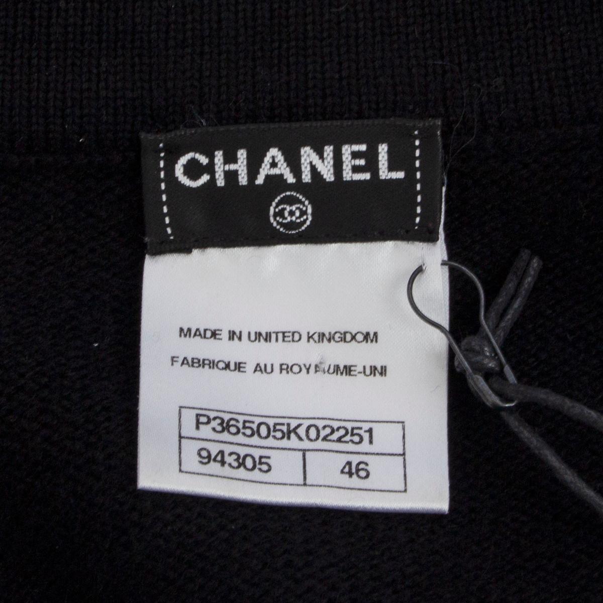 Black CHANEL black cashmere LAYERED SLEEVE LONG Cardigan Sweater 46 XL