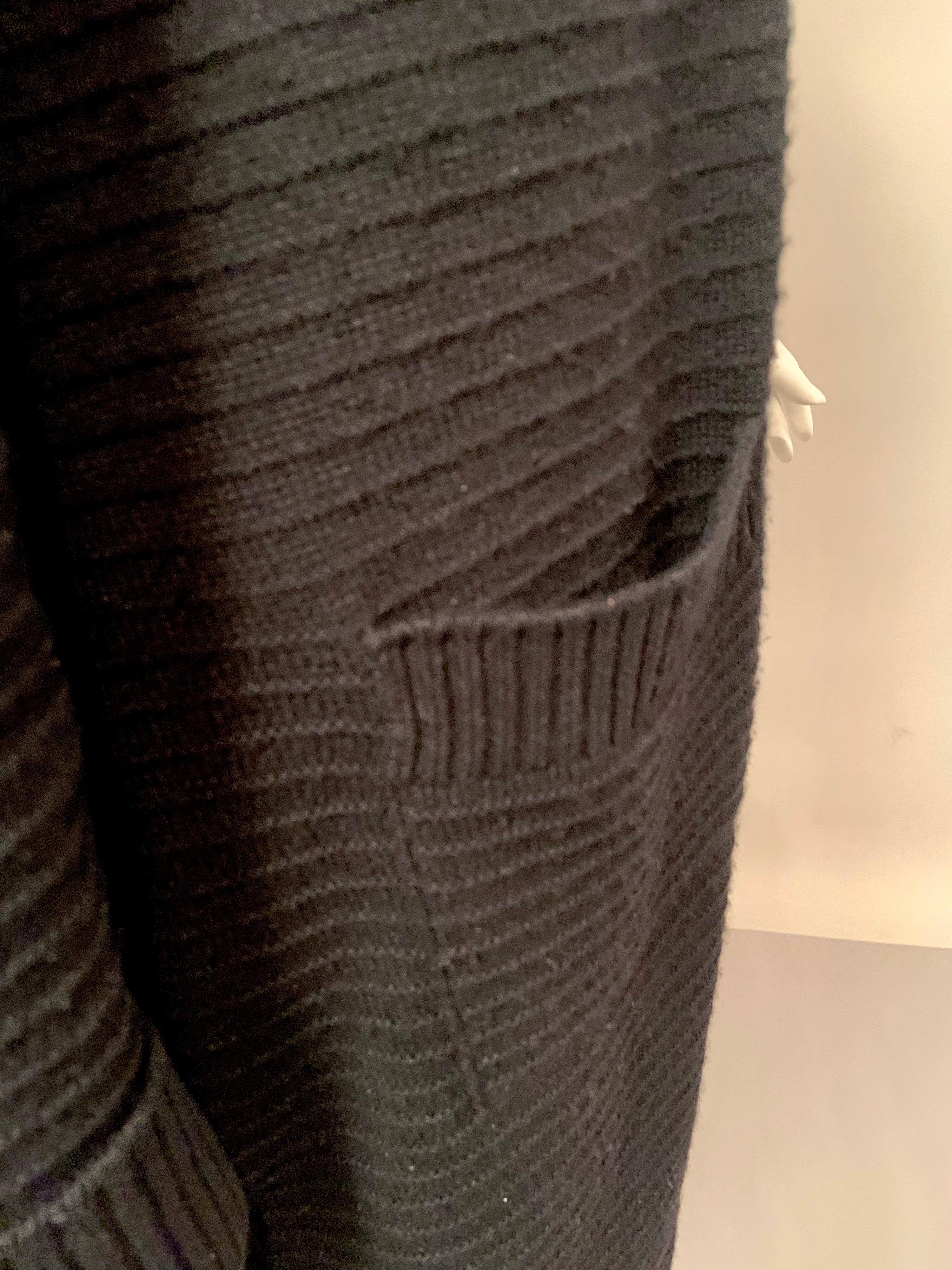 Chanel Black Cashmere Long Cardigan Sweater, Larger Size 5