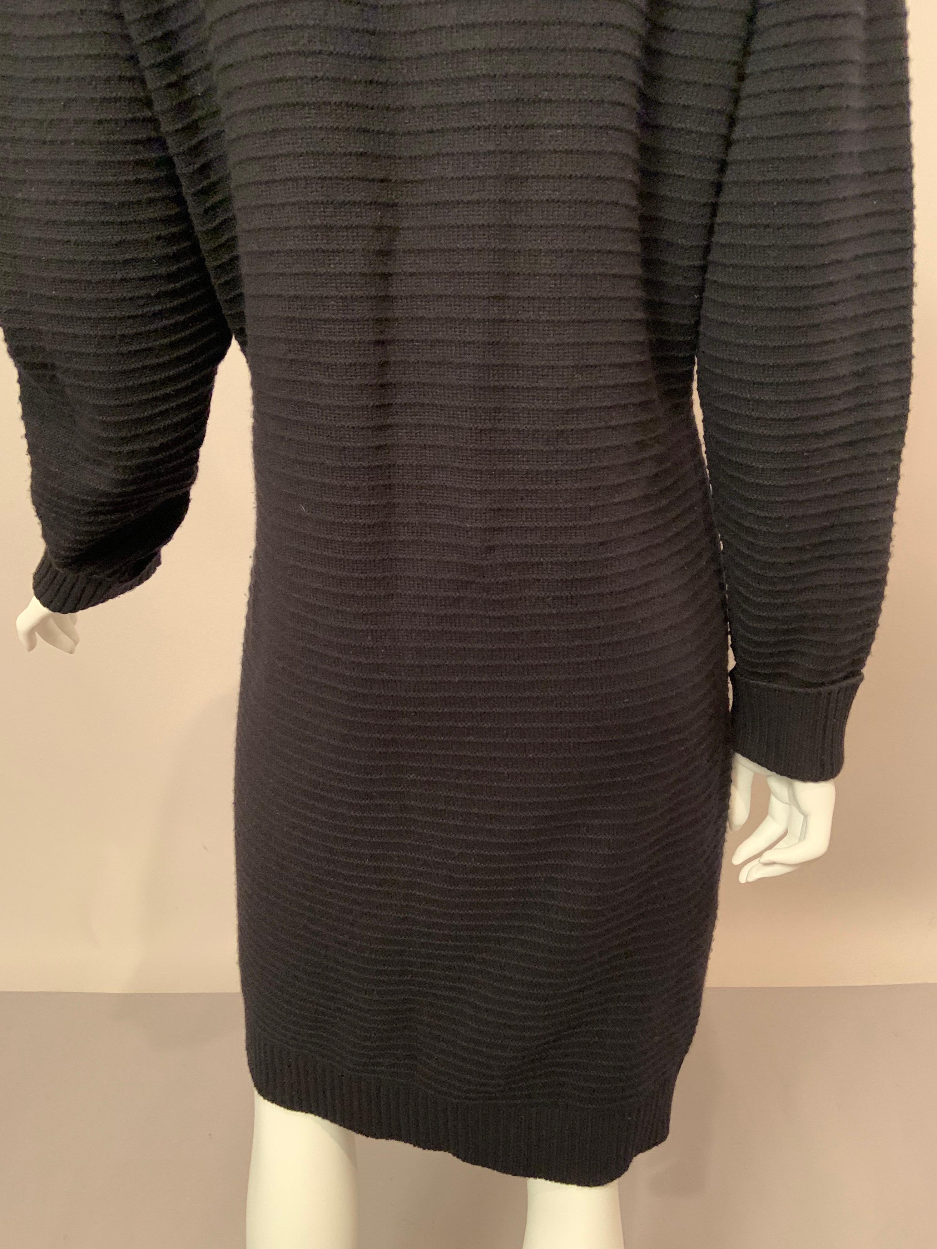 Chanel Black Cashmere Long Cardigan Sweater, Larger Size 9