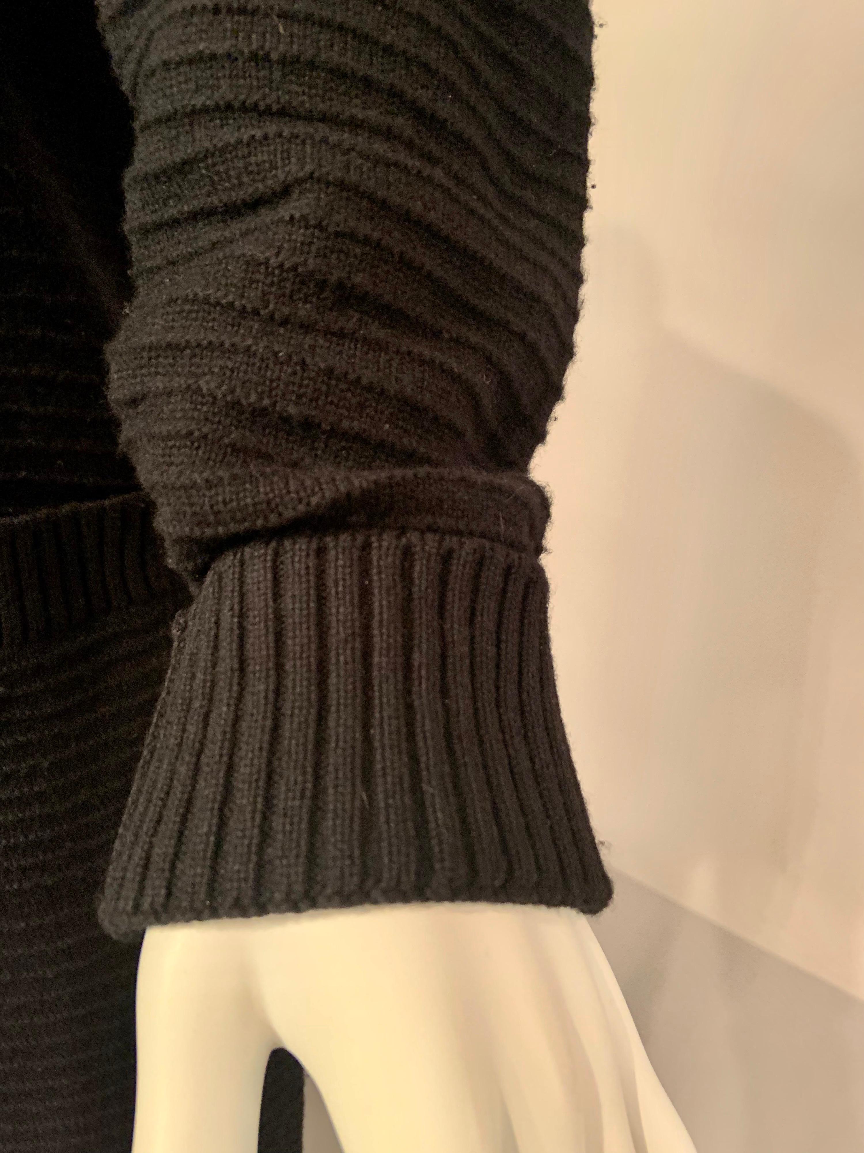 Chanel Black Cashmere Long Cardigan Sweater, Larger Size 1
