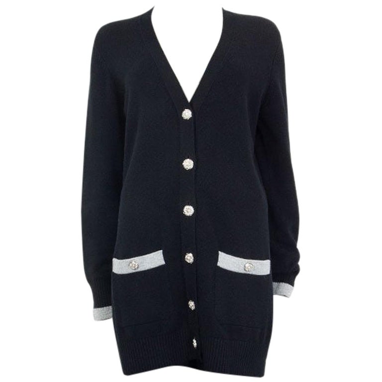 Chanel Black Cashmere Cardigan Dress Size 46 – Mine & Yours