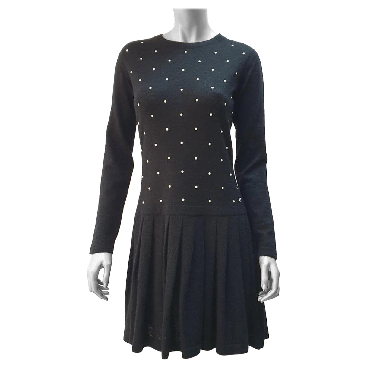 Chanel Schwarzes Kaschmir-Mohair-Pulloverkleid - Größe 38 im Angebot