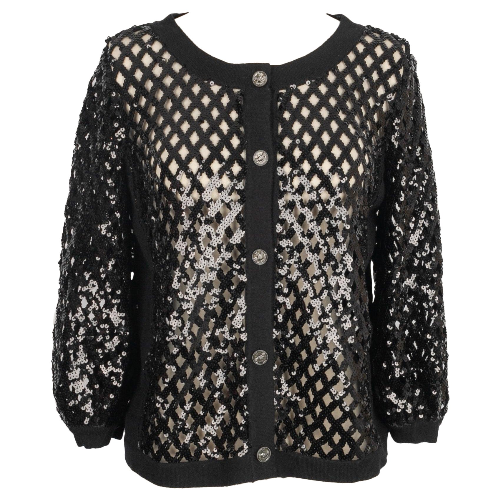 Chanel Black Cashmere Openwork Cardigan, 2008