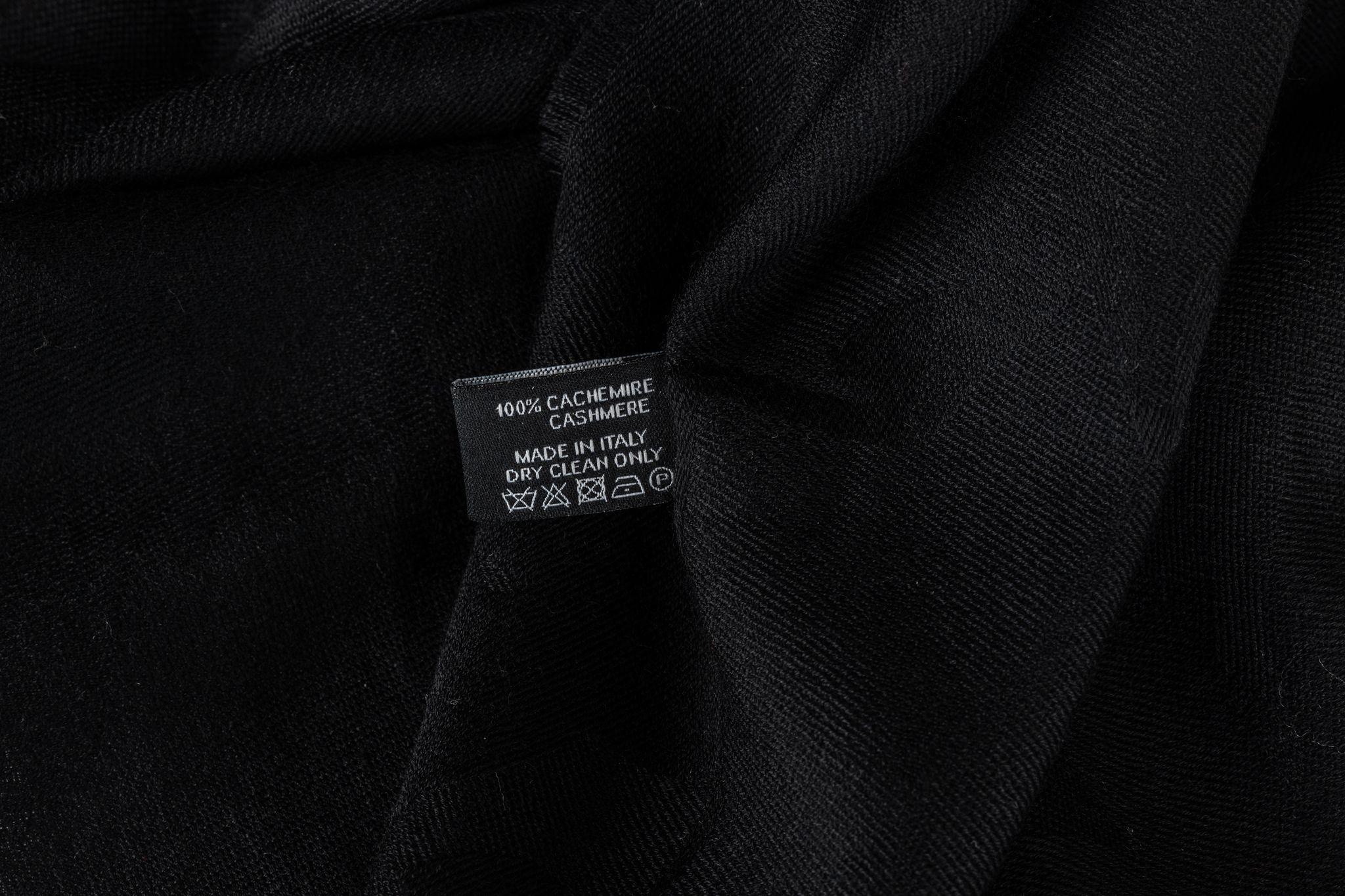 Chanel Black Cashmere Shawl For Sale 5