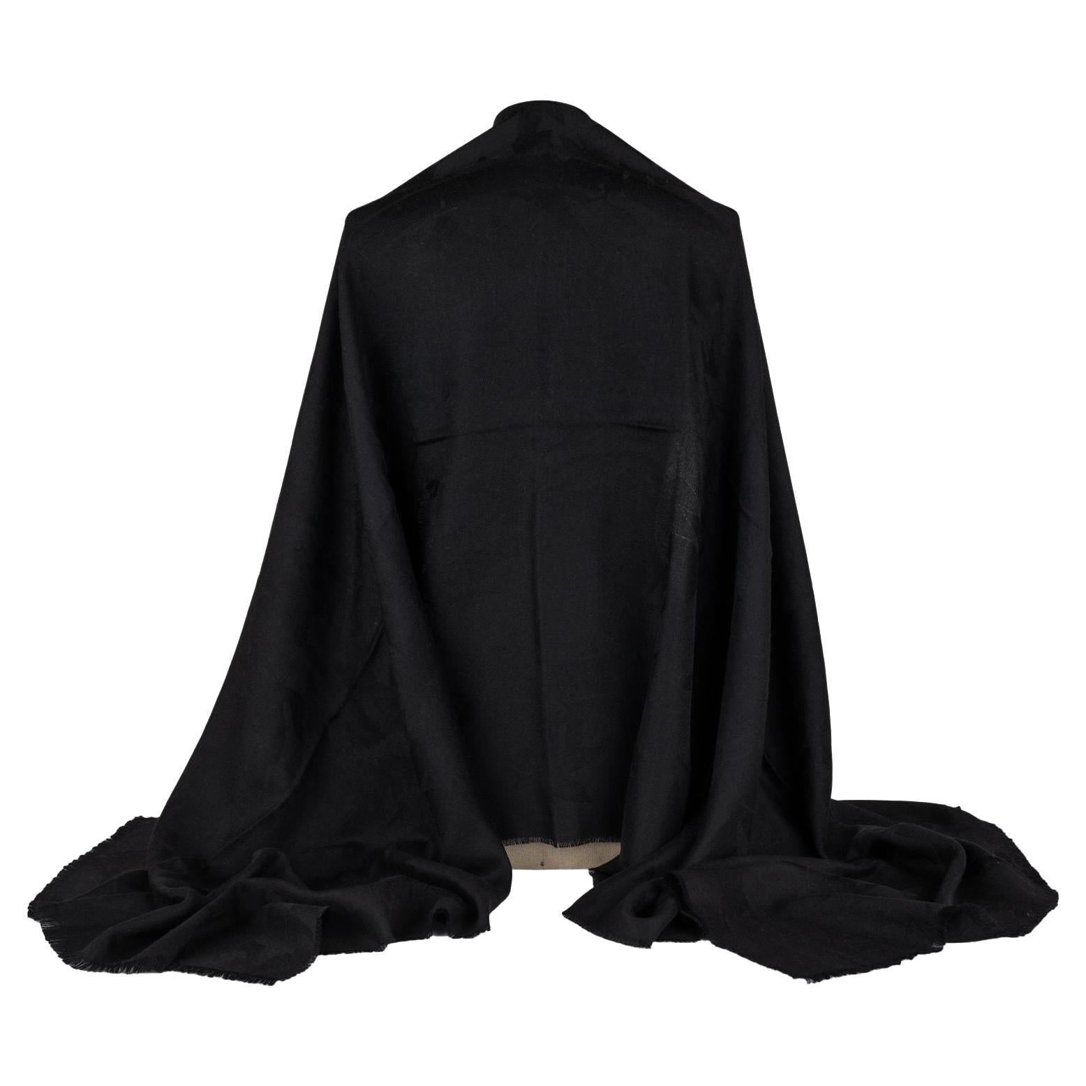 Chanel Black Cashmere Shawl For Sale