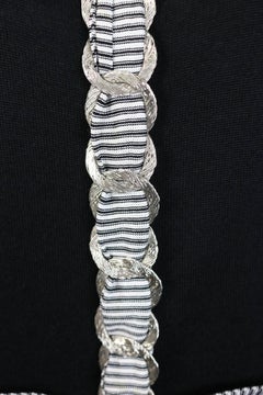 Chanel Black Cashmere Silk Bow And Chain Top