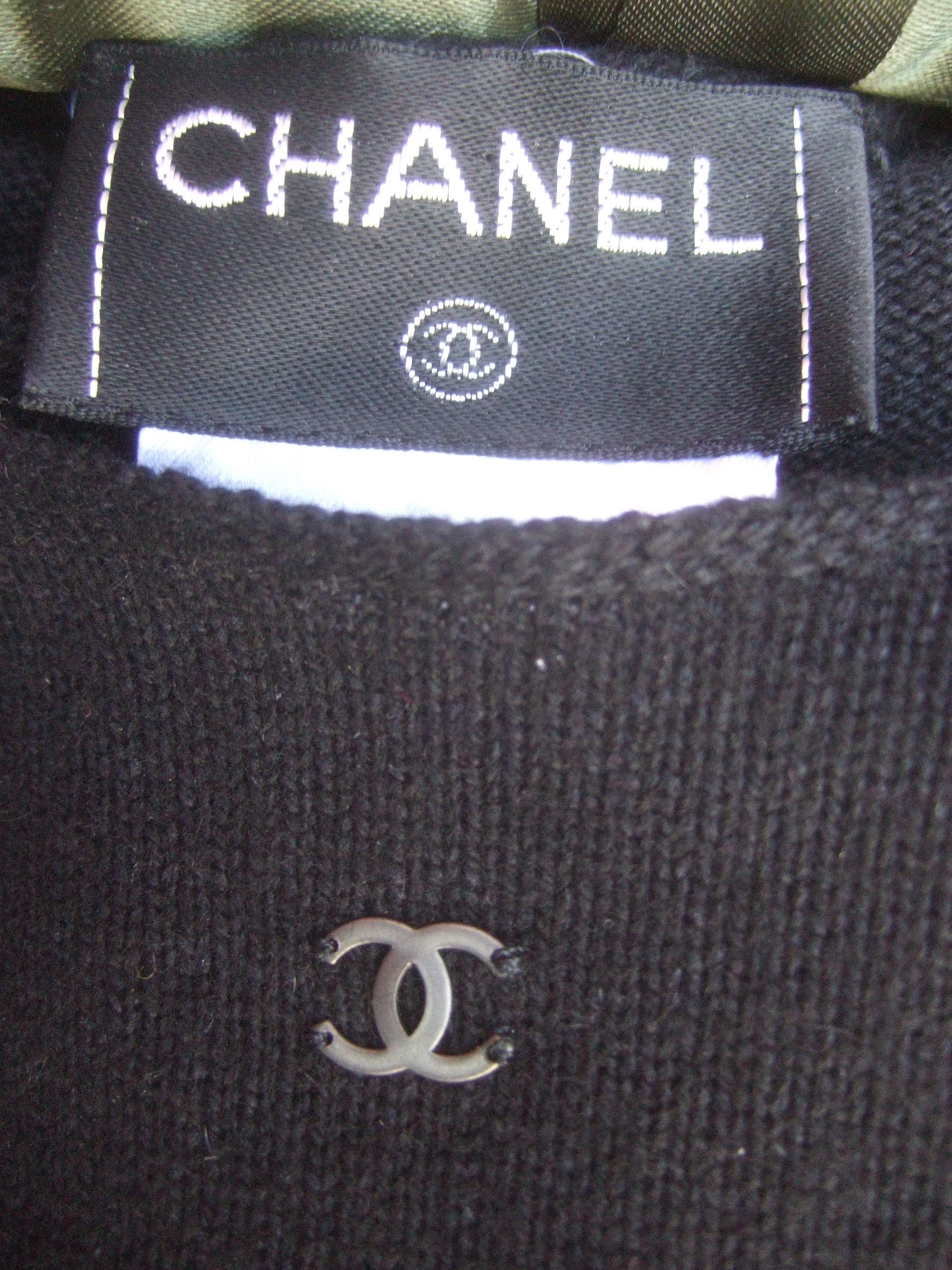 Chanel Black Cashmere & Silk Short Sleeve Sweater c 1990s 3
