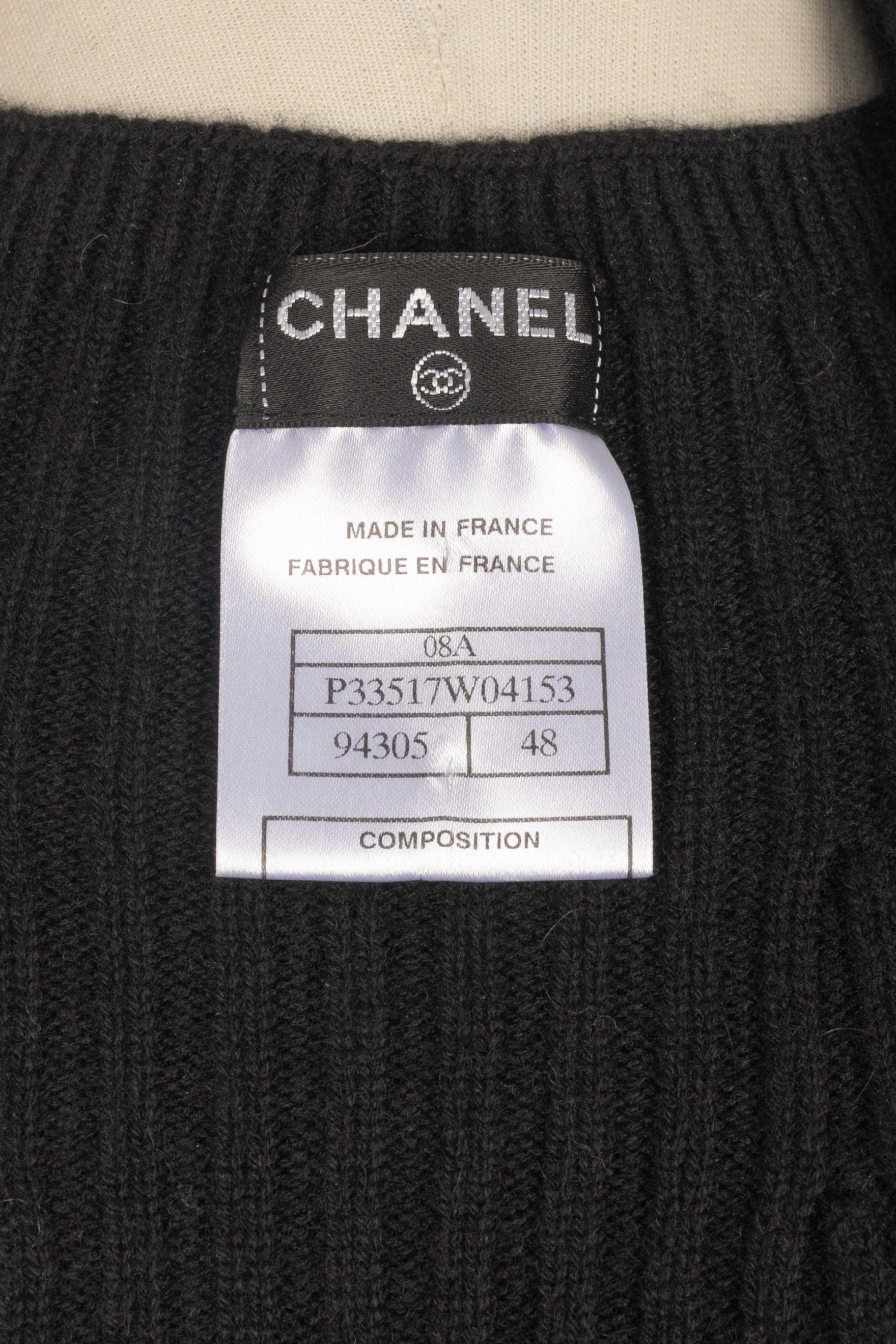 Top en cachemire noir de Chanel, 2008 en vente 2
