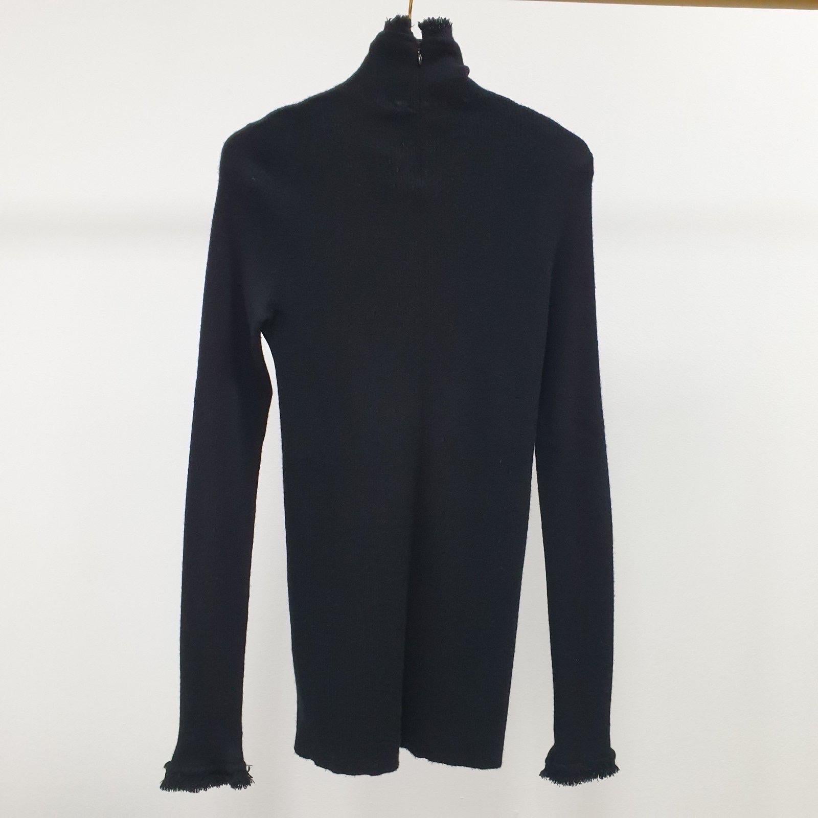Chanel Black Cashmere Turtleneck Sweater Sz.38 In Good Condition For Sale In Krakow, PL