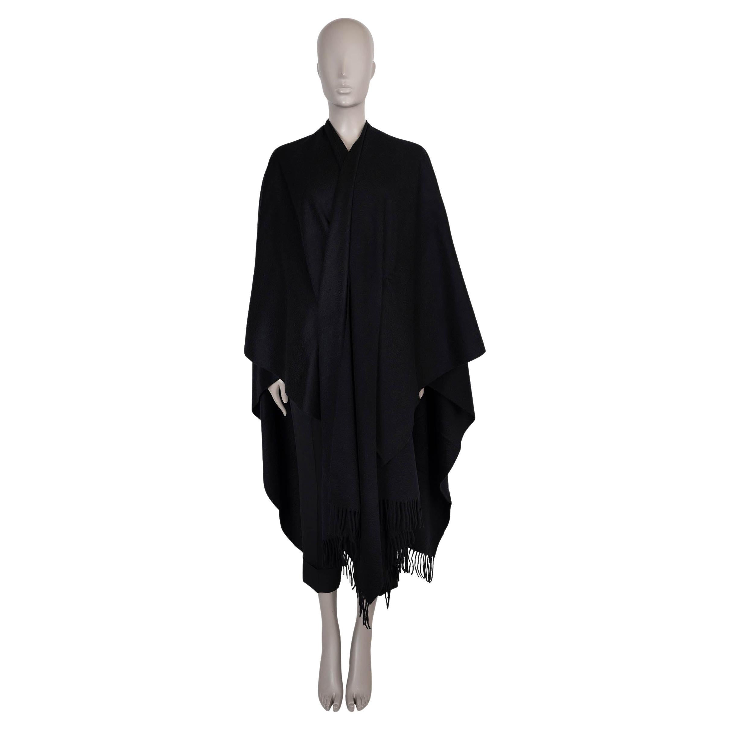CHANEL schwarz Kaschmir TWEED CC Cape Jacke Einheitsgröße