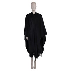 CHANEL schwarz Kaschmir TWEED CC Cape Jacke Einheitsgröße